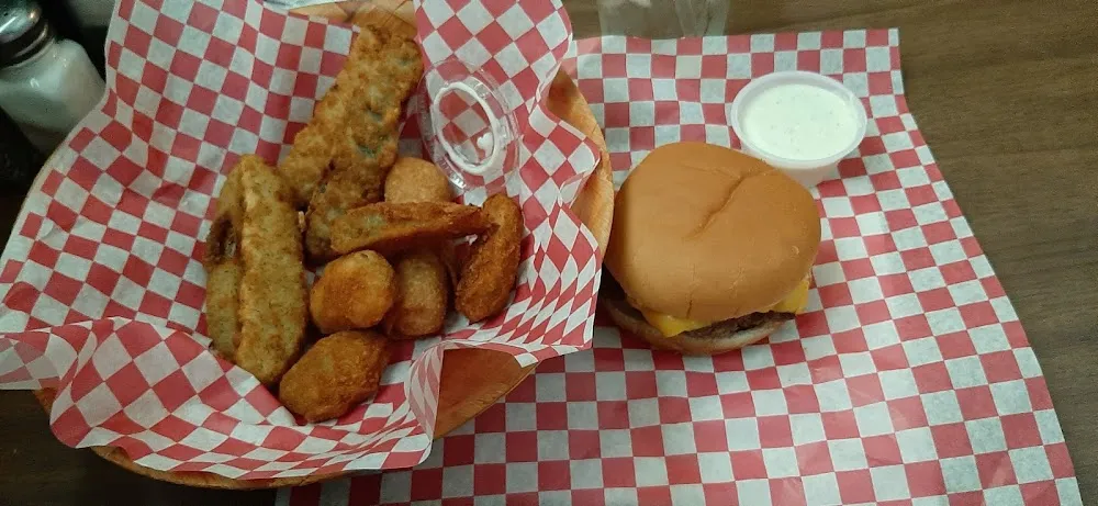 Baby Burger Fried Pickles Jalapeno Poppers Chicken Eggroll